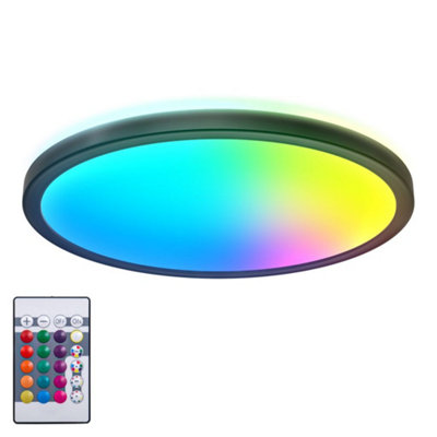 B.k.licht Mains-Powered Led Black Dimmable Led Panel (Dia)29Cm from B&Q