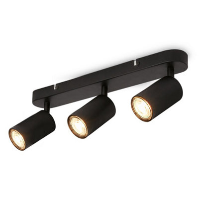B.k.licht Bulb Socket Gu10 Black 3 Lamp Ceiling Lamp from B&Q