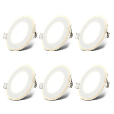 B.k.licht Led Recessed Spotlights Set Of 6 Lights 4.9W Downlights Ultra Slim 68mm White from B&Q