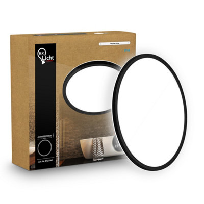 B&Q -  Mains-Powered Led Black Backlight Effect Ultra Slim Panel (Dia)42Cm