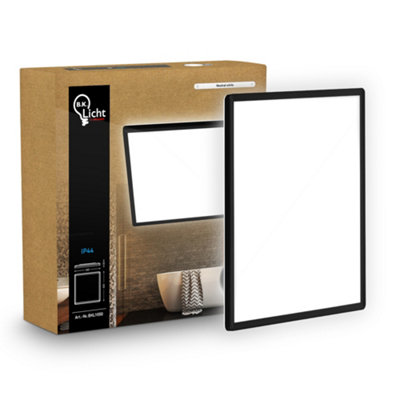 B&Q -  Mains-Powered Led Black Backlight Effect Ultra Slim Panel 42X42Cm