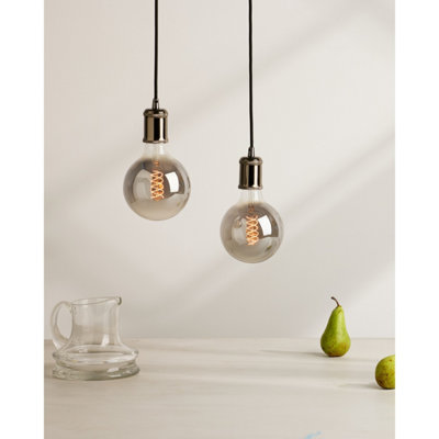 Osram Vintage 1906 Globe 125 30 Filament Dim Lamp 7.8W 818 Smoke E27 4 Pack from B&Q