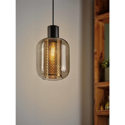 Osram Decor Firefly Pendant Ceiling Light E27 Black Glass Max 15W Led Modern from B&Q