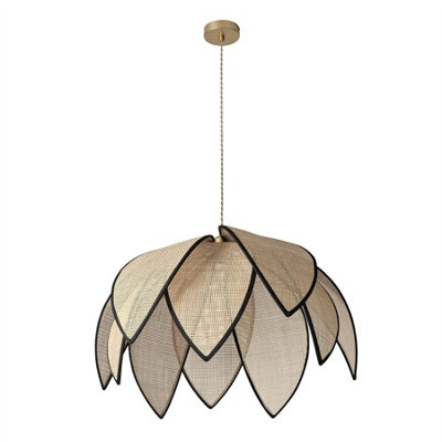 Osram Decor Rattan Lotus Pendant Ceiling Light 670 E27 Brown from B&Q