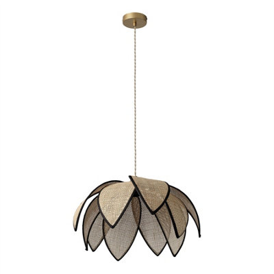 Osram Decor Rattan Lotus Pendant Ceiling Light 480 E27 Brown from B&Q