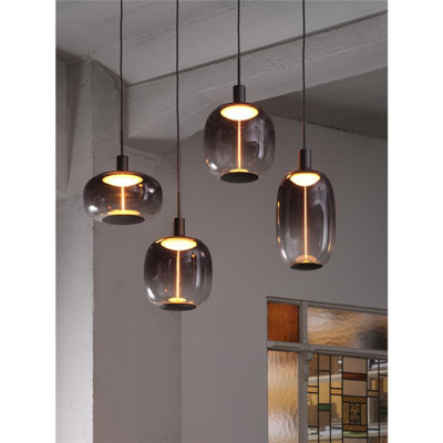 Osram Decor Needle Pendant Linear Ceiling Light 4Xe27 Dark Grey 4X15W Led Modern from B&Q