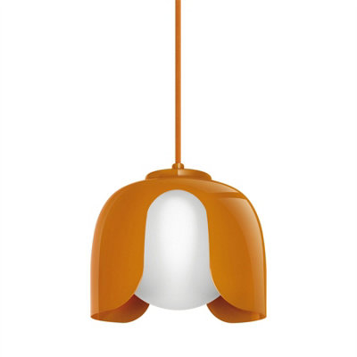Osram Decor Corolle Pendant Ceiling Light E27 Orange from B&Q
