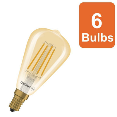 Osram Vintage 1906 Led Classic Edison Dim Lamp 4.8W 822 Gold E14 6 Pack from B&Q