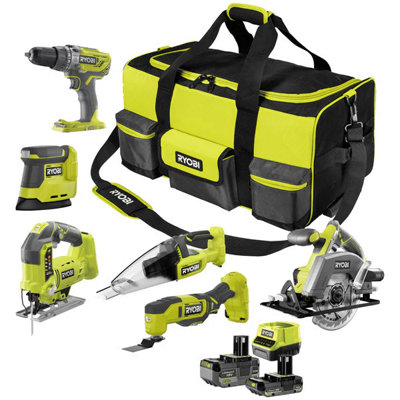 Ryobi One+ 10-Piece Cordless Combo Kit (2.0 + 4.0Ah) 18V Rck186O-242Szl