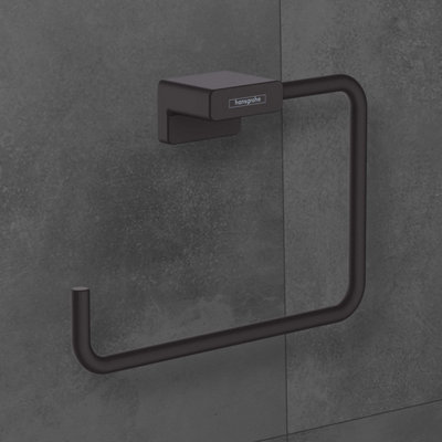 Hansgrohe Addstoris Towel Ring Matt Black41754670 from B&Q