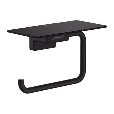 Hansgrohe Addstoris Toilet Roll Holder With Shelf Matt Black41772670 from B&Q