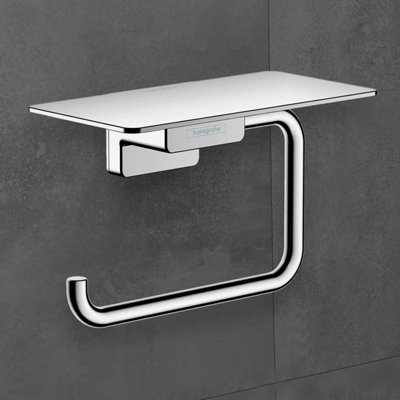 Hansgrohe Addstoris Toilet Roll Holder With Shelf Chrome41772000 from B&Q