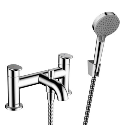 Hansgrohe Vernis Blend Rim Mounted Bath Mixer With Hand Shower In Chrome71461000 from B&Q