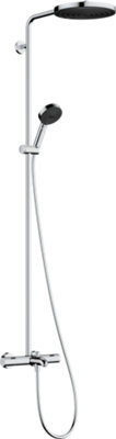 B&Q -  Ecostat Fine Thermostatic Dual Exposed Mixer Shower Bath Spout Chrome