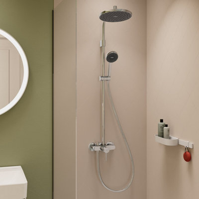 Hansgrohe Activera S 240 Ecosmart Dual Head Bar Mixer Shower Bathroom Chrome from B&Q