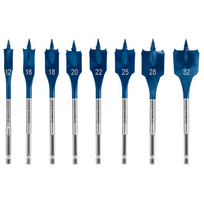 Bosch Wood Flat Drill Bit Set (8 Piece) from B&Q