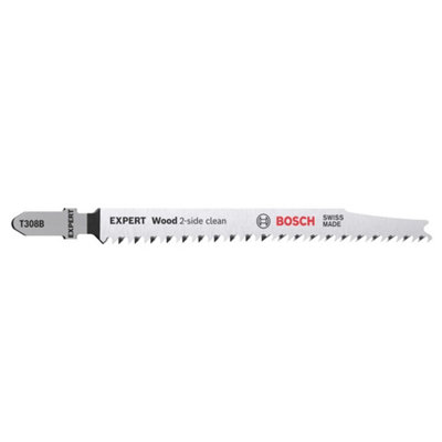 Bosch Professional Expert "wood 2-Side Clean" T 308 B Jigsaw Blade100 Pack from B&Q