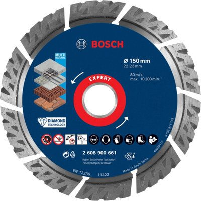 Bosch Professional Multimaterial Diamond Cutting Disc150 X 22.23 X 2.4 X 12 mm from B&Q