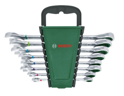 Bosch Hand Tools Ratchet Combination Wrench Set 8-Piece 1600A027Ps from B&Q