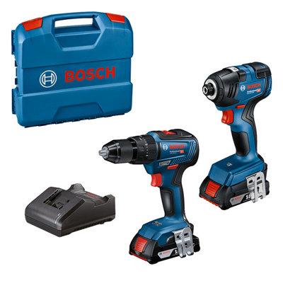 Bosch Pro Combo Kit 18V Kit: Gsb + Gdr + 2 X Gba 2.0 Ah + Gal L-Case 0615990M72 from B&Q