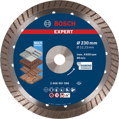 Bosch Expert Multimaterial Diamond Cutting Disc 230 X 22.23 X 2.4 X 15mm from B&Q