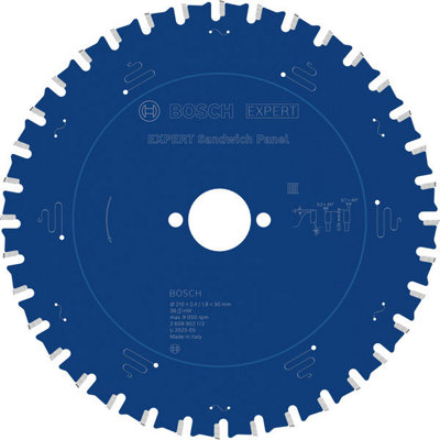 Bosch Expert Sandwich Panel Circular Saw Blade 210 X2.4/1.8 X30mm T36 2608902113 from B&Q