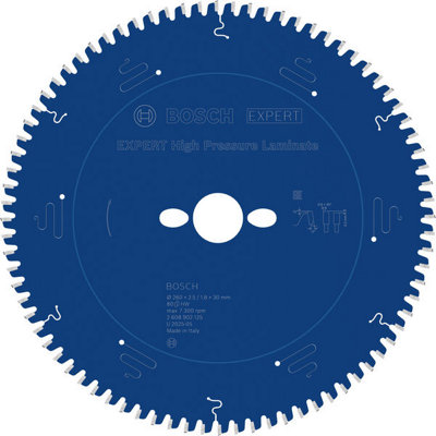 Bosch Expert High Pressure Laminate Circular Saw Blade 260 X 2.5/1.8 X 30mm T80 from B&Q