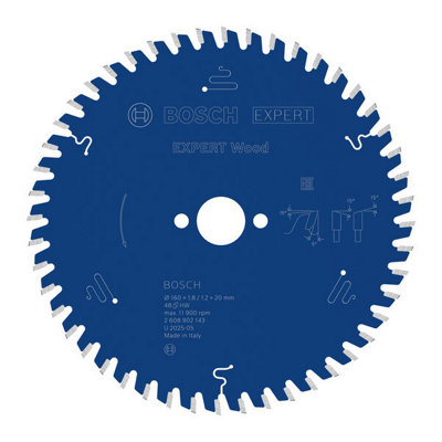 Bosch Expert Wood Circular Saw Blade 160 X 1.8/1.2 X 20 mm T48 2608902143 from B&Q