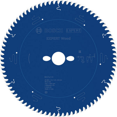 Bosch Wood Circular Saw Blade 260 X 2.5/1.8 X 30 mm T80 2608902179 from B&Q
