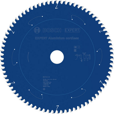 Bosch Expert Aluminium Cordless Circular Saw Blade 250 X 2.4/1.8 X 30mm T78 from B&Q