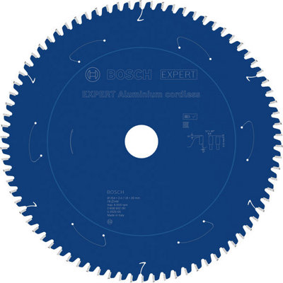 Bosch Aluminium Cordless Circular Saw Blade 254 X 2.4/1.8 X 30 mm T78 2608902191 from B&Q