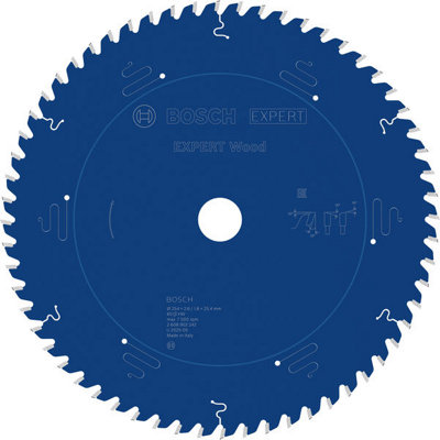 Bosch Expert Wood Circular Saw Blade 254 X 2.6/1.8 X 25.4 mm T60 2608902242 from B&Q