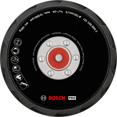 Bosch Pro Function Sanding Pro Polishing Pad 125mm Gpx 12V-125 2608001121 from B&Q