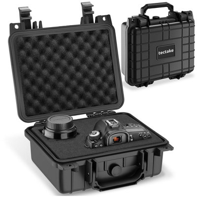 Tectake Hard Shell Camera CaseFoam InsertsWaterproofTemperature Resistant SBlack from B&Q