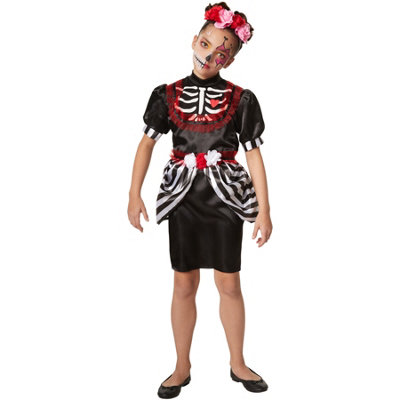 B&Q -  Scary Skeleton Lady 301986Black/red 116 (5-6Y)