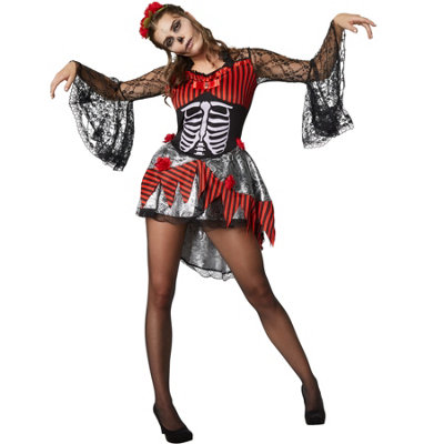 Tectake Scary DancerHalloween Fancy Dress Costume For Women 302003Black/red Xl from B&Q
