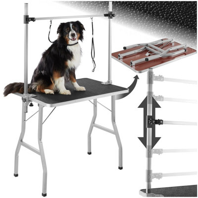 Tectake Dog Grooming Table2 Height-Settings2 LeashesScratch-Resistant SurfaceBlack/silver from B&Q