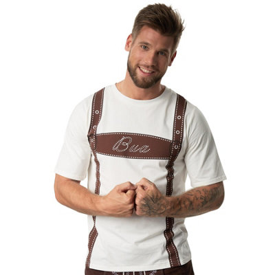 B&Q -  Men  Lederhosen T-Shirt -302889White Xxl