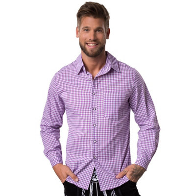 B&Q -  Seppl ShirtOktoberfest Costume For Men -303028Purple/white Xl