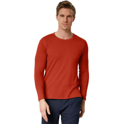 B&Q -  Long-Sleeved TopBasic Wear For Men -303231Burgundy M