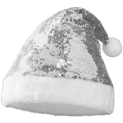 B&Q -  Santa Hat With Silver SequinsSize 56 / Height: Approx. 56 CmSilver