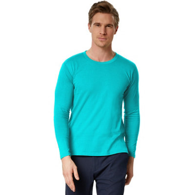 B&Q -  Long-Sleeved TopBasic Wear For Men -304031Turquoise M