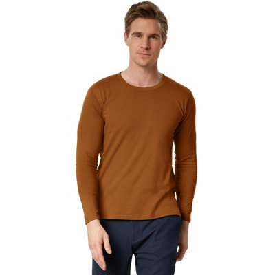 B&Q -  Long-Sleeved TopBasic Wear For Men -304036Brown M