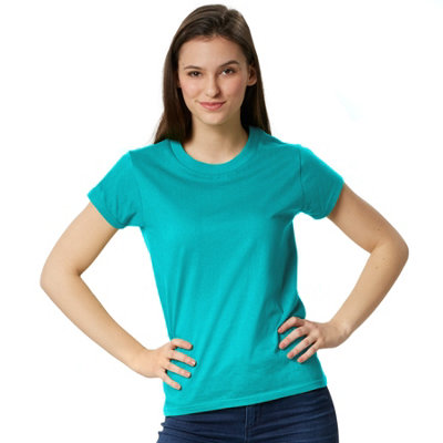 B&Q -  T-ShirtPlain Top For Women -304224Turquoise Xxl