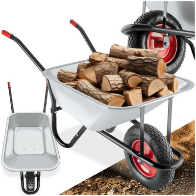 Tectake Wheelbarrow OskarFor Gardening And DiySilver