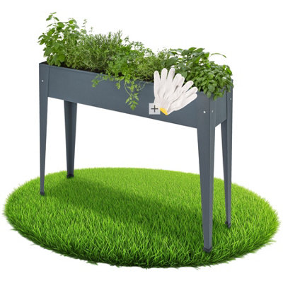 B&Q -  Raised Bed Calendula42 L CapacityWith Drainage Hole 98.5 X 26 X 82.5 CmAnthracite