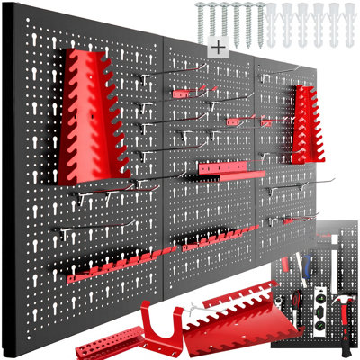 B&Q -  Tool Pegboard JonahHooks And Holders 3-PanelBlack/red