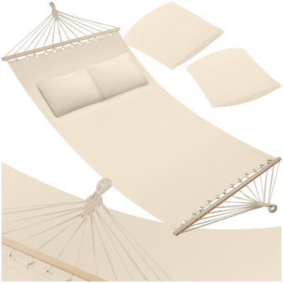 Tectake Eden 2 Seater Beige Hammock With Support Bars - Image 3