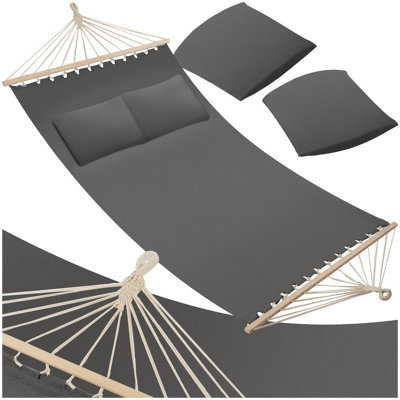 Tectake Eden 2 Seater Dark Grey Hammock With Support Bars - Image 3