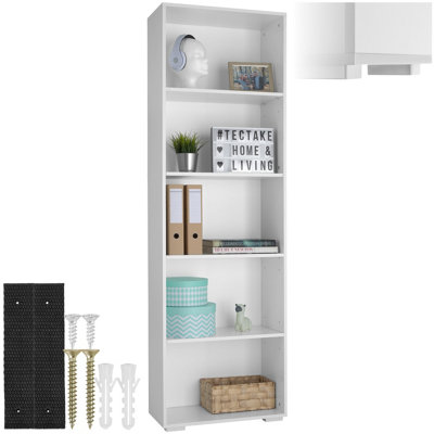 Tectake Bookshelf LexiBookcase With 5 Shelves White from B&Q